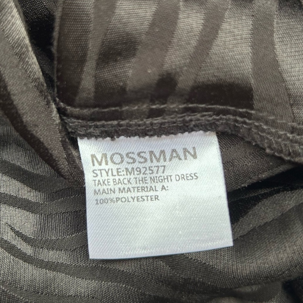MOSSMAN TAKE BACK THE NIGHT BLACK DRESS long Elegant slit  Long Sleeve 4 - Picture 11 of 12